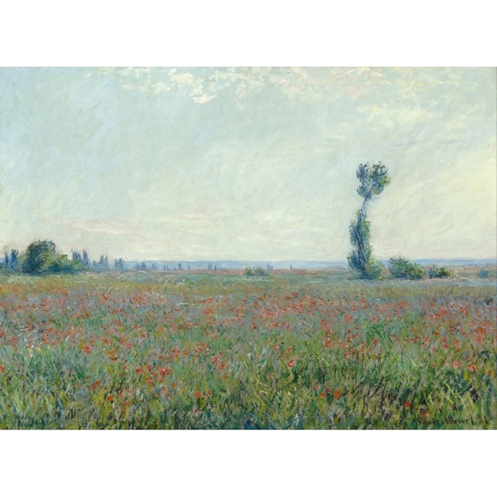 絵画風 壁紙ポスター (はがせるシール式) 【フルサイズ版】 クロード・モネ ひなげし畑 1881年 ボイマンス・ヴァン・ベーニンゲン美術館 キャラクロ K-MON-068S1 (800mm×585mm) ＜日本製＞ ウォール