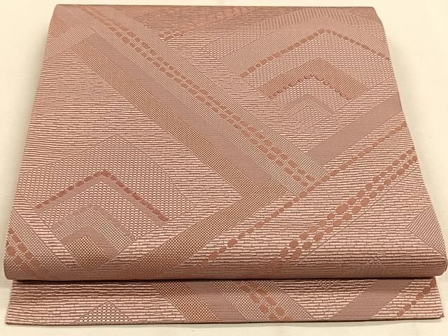 平和屋着物●本場筑前博多織　男性　両面　角帯　幾何学花文　正絹　逸品　DAAT7722ob 平和屋着物○本場筑前博多織 男性 両面 角帯 幾何学花文 正絹 逸品