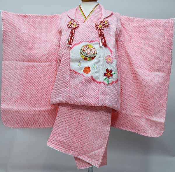 七五三 三歳 三才 3才 3歳 女児 女の子 正絹 総絞り 被布着物