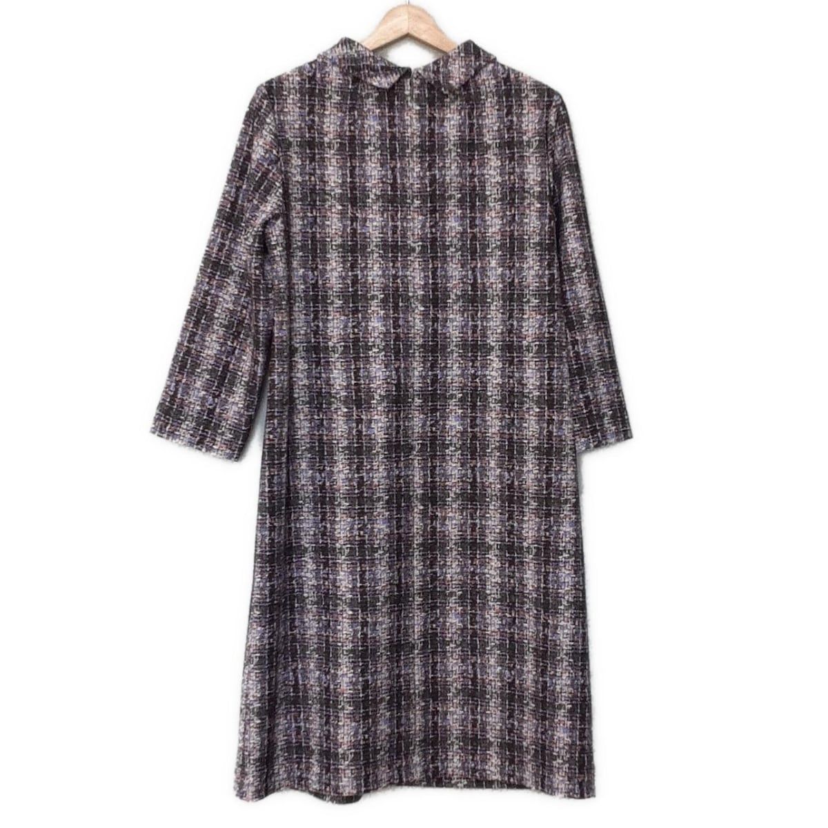 Leilian レリアン ワンピース サイズ11 M レディース - ライトパープル×ダークグレー×マルチ 長袖|ロング