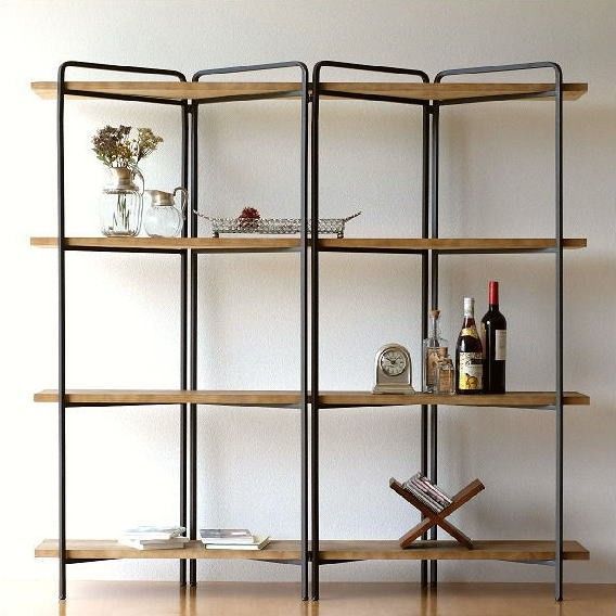 家具 ウッドラック 本棚 オープンシェルフ オープンラック 4段