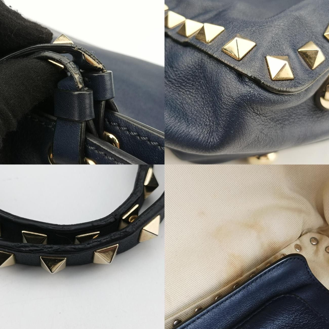 ヴァレンティノValentinoロックスタッズブルーレザー製番不明