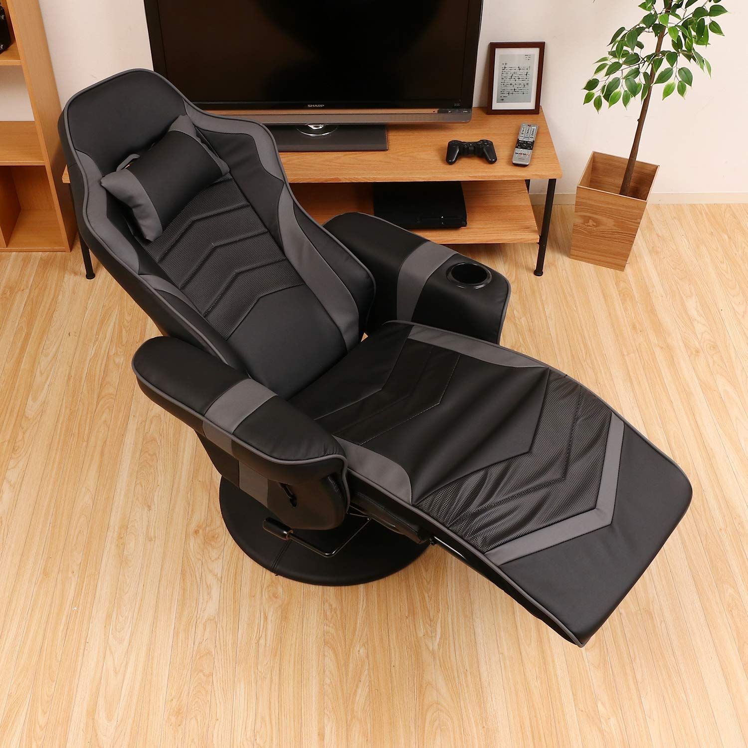 リクライニング機能 カップホルダー付