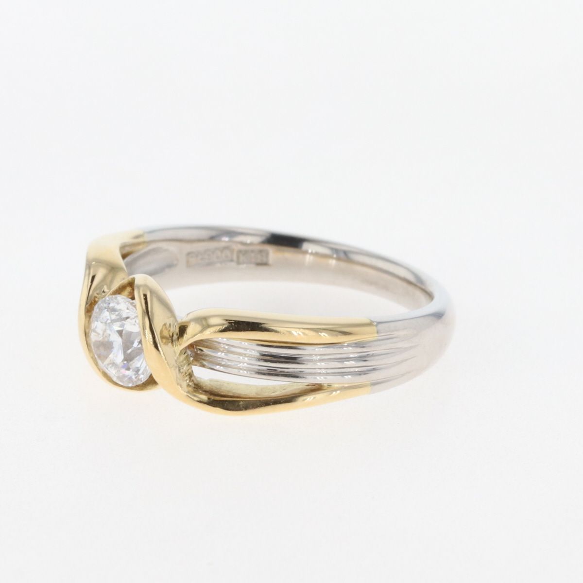 ダイヤモンド デザインリング プラチナ YG イエローゴールド 指輪 