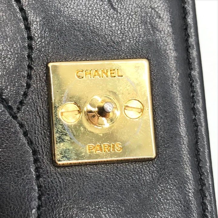美品 CHANEL シャネル ココマーク マトラッセ ラムスキン プッシュ