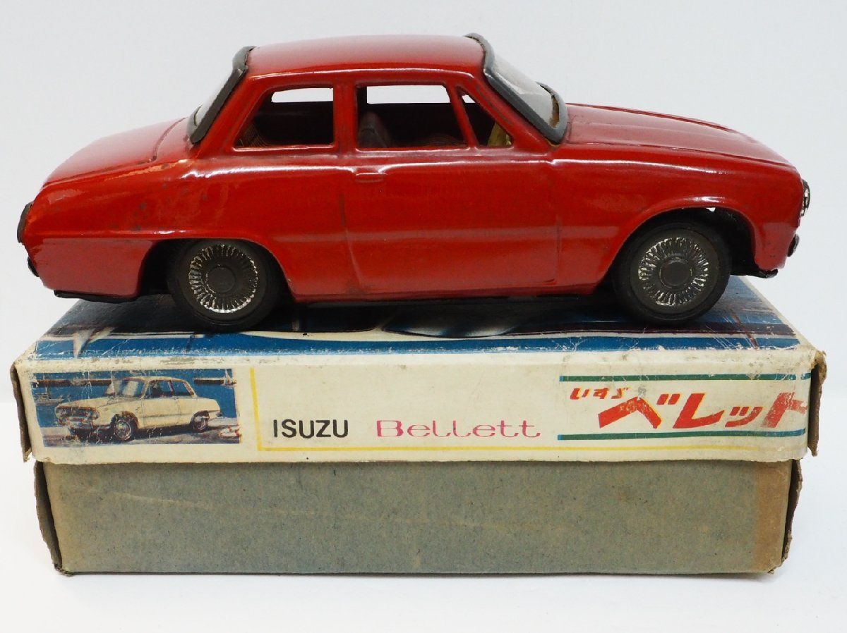 旭玩具【イスズ ベレット赤レッド】ブリキ フリクション ミニチュア自動車【箱付】 旭玩具【イスズ ベレット ISUZU Bellett 赤レッド】ブリキ