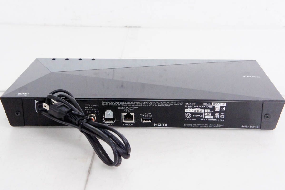 ブルーレイディスクプレーヤー：Sony BDP-S5100 ☆値下げ☆