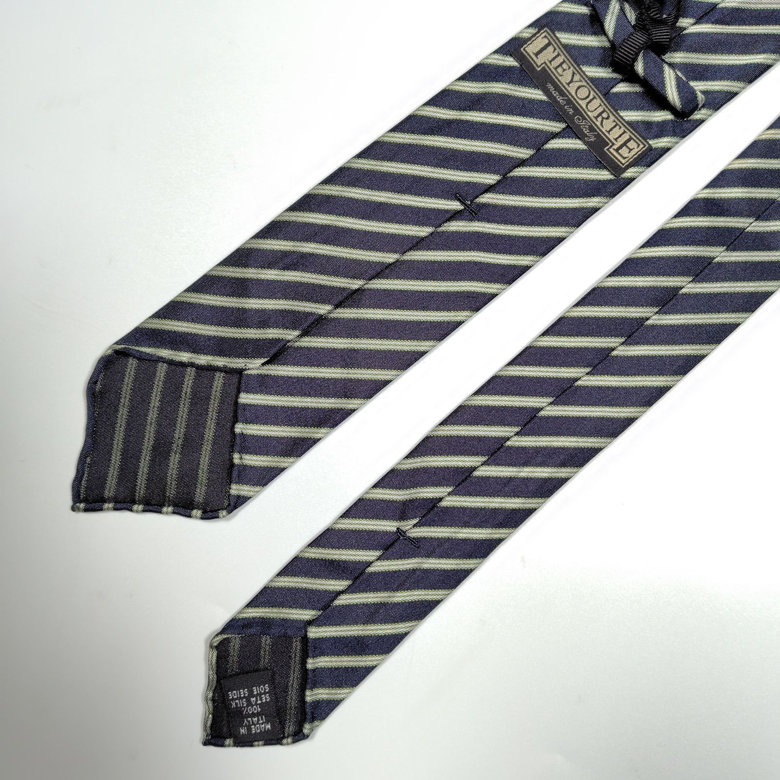 極美品・新品】TIE YOUR TIE ネクタイ イタリア製 シルク100 ネイビー