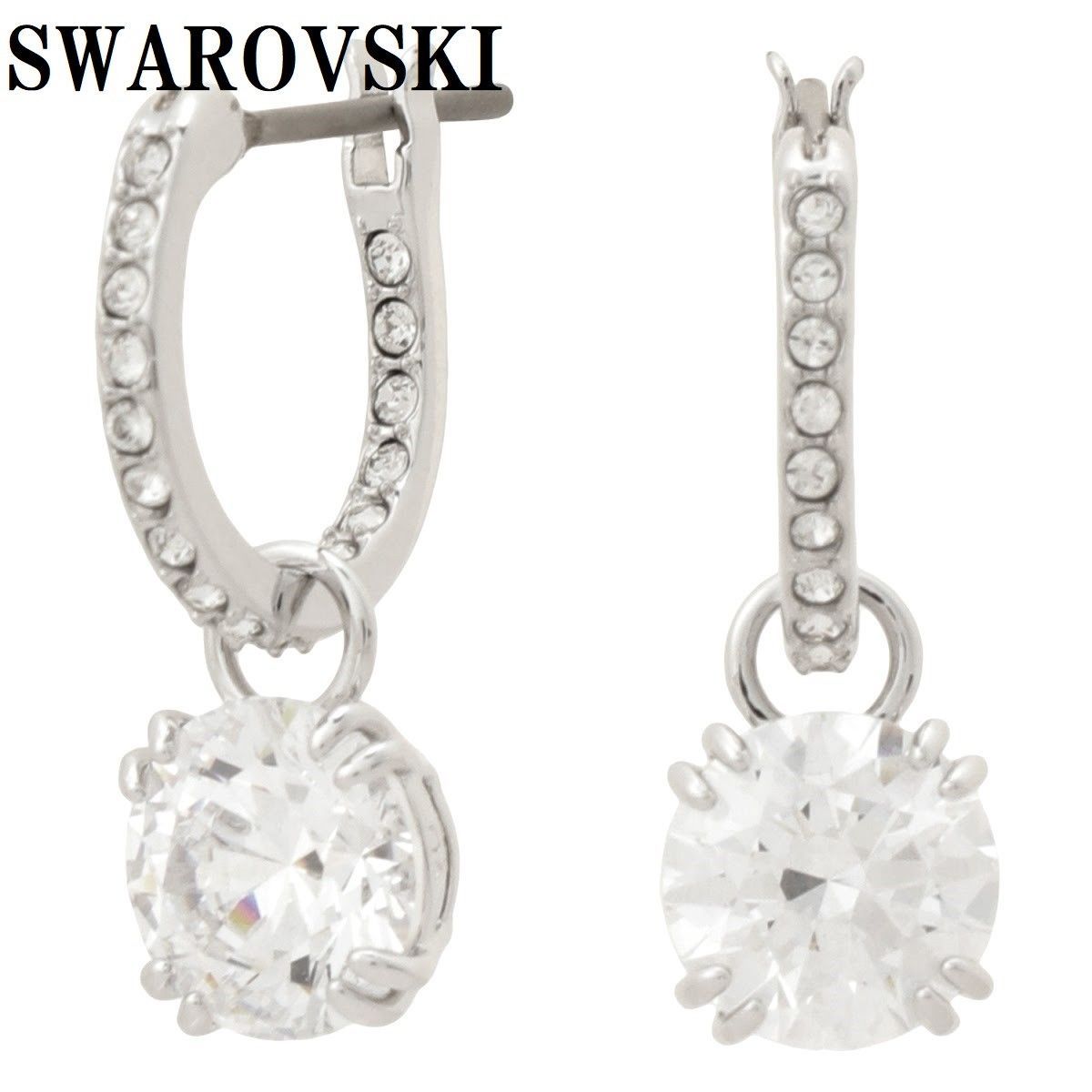 スワロフスキー SWAROVSKI コンステラ ドロップ ピアス ラウンドカット