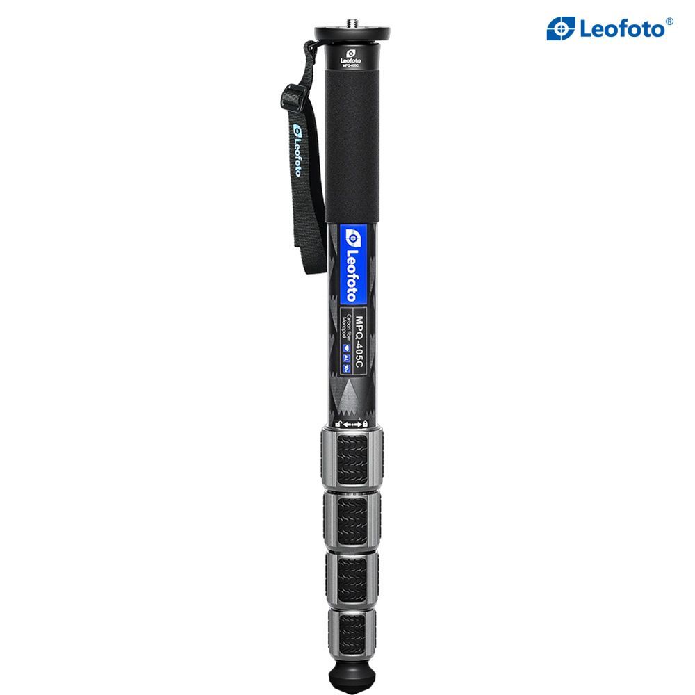 Leofoto MPQ-405C 4セクション カーボンファイバーシーモノポッド ケース|最大荷重25kg 砂|防水レッグロックシステム
