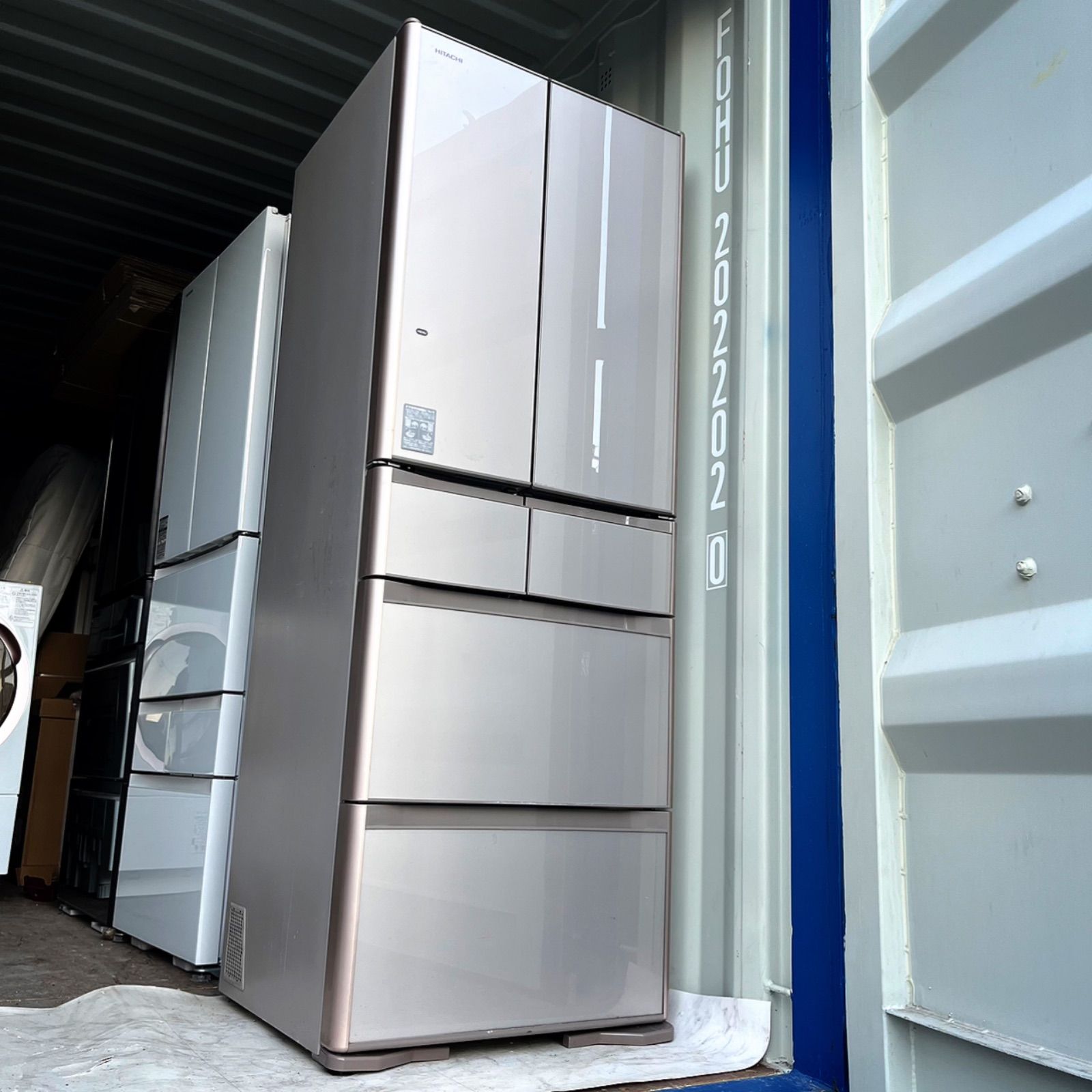 取付無料！完動品！日立真空チルド搭載高性能ピンクゴールド6ドア冷蔵庫！
