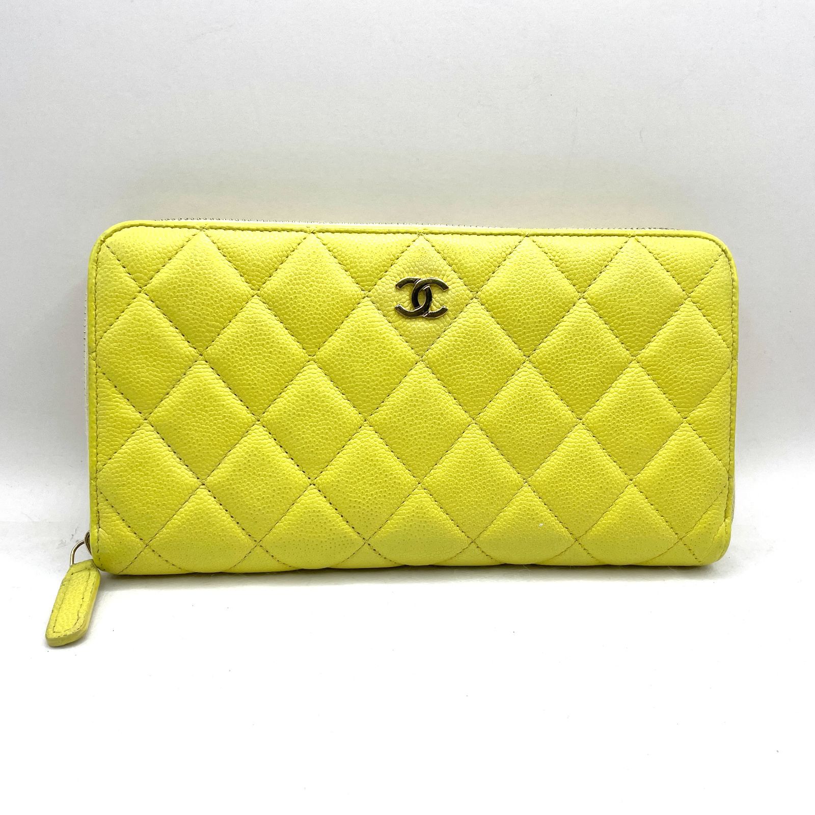 359】超極美品 CHANEL/シャネル マトラッセ キャビアスキン ラウンド 