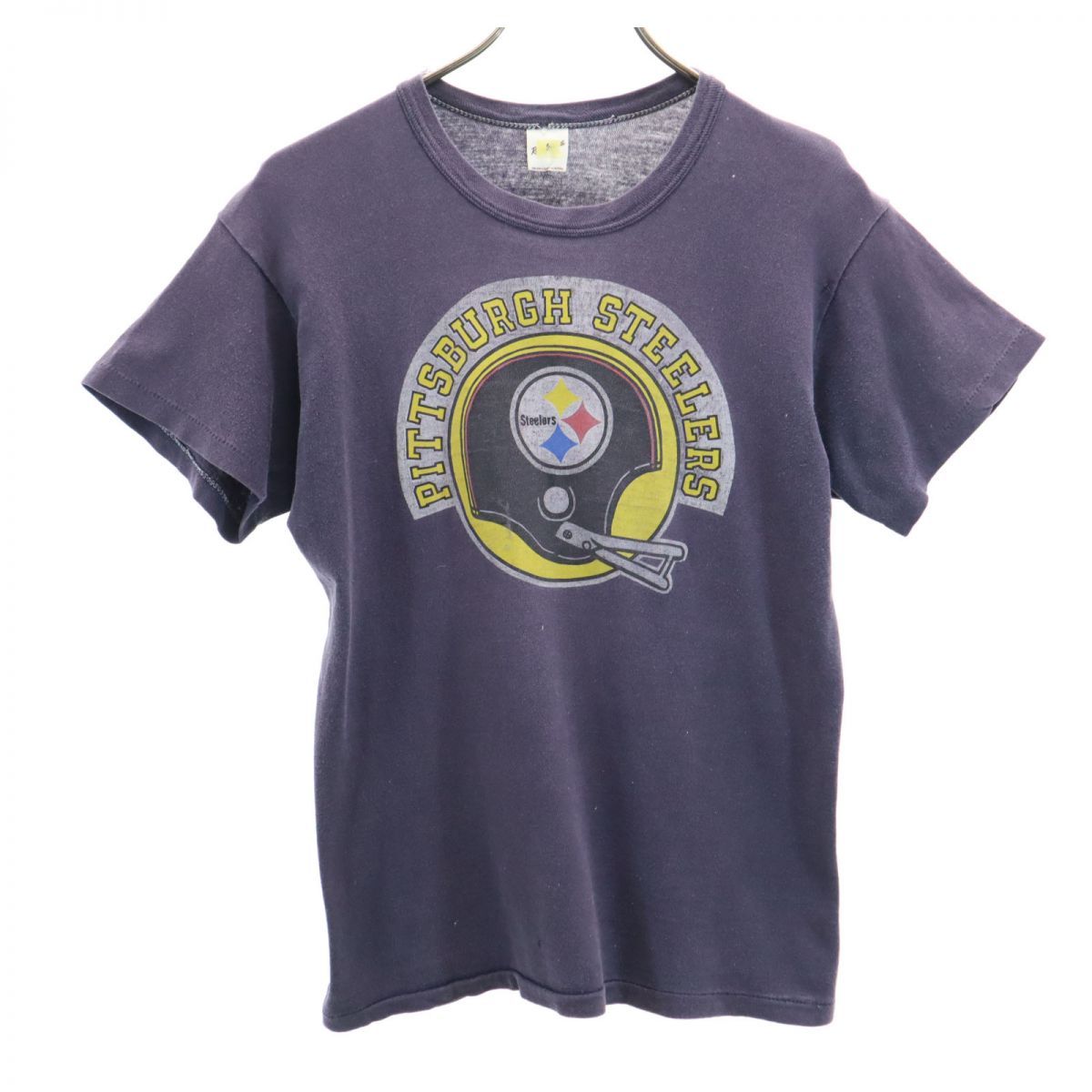 ラッセルアスレチック 70s 80s USA製 ヴィンテージ 金ラッセル プリント 半袖 Tシャツ M ブルー系 RUSSELL ATHLETIC メンズ 古着 【240310】 メール便可