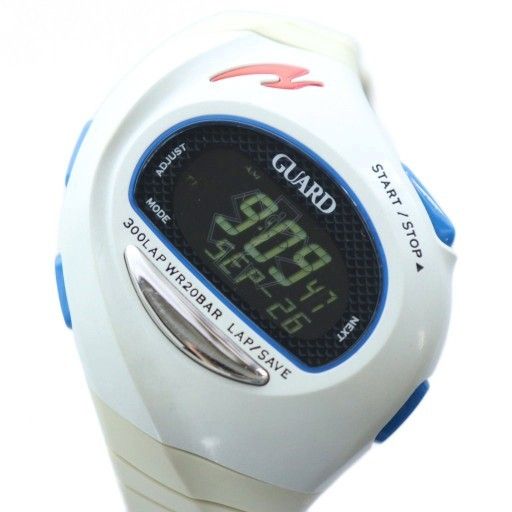 GUARD ガード soma スターオブライフ刻印 500 デザイン 腕時計 ウォッチ クォーツ カレンダー付き デジタル 白 ホワイト MQ GY