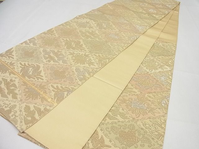 平和屋本店□極上 西陣 川島織物謹製 銀座 きしや 六通柄 本袋帯 菱