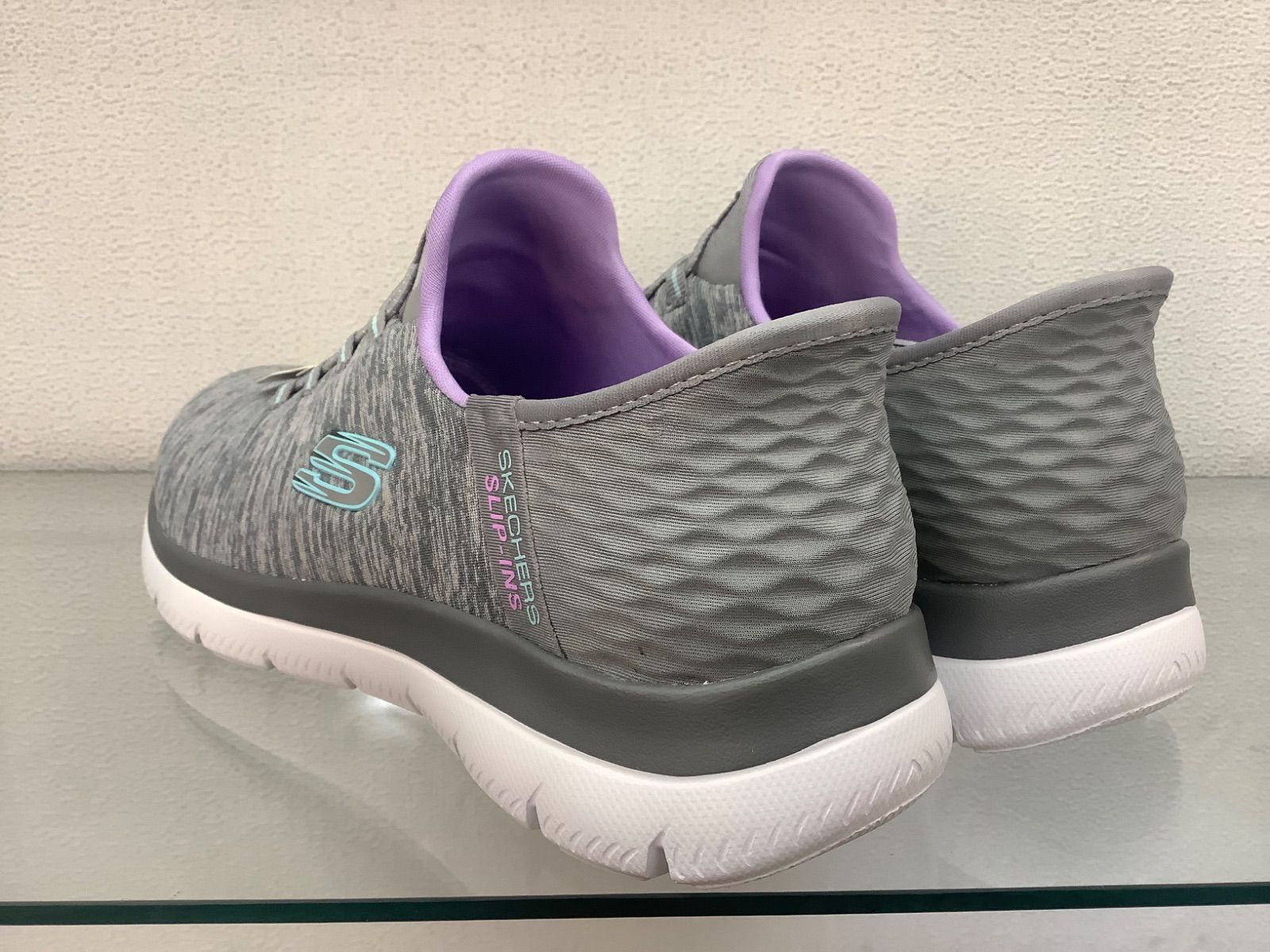 レディーススニーカースケッチャーズスリップインズ149937グレー ピンク23.0cm