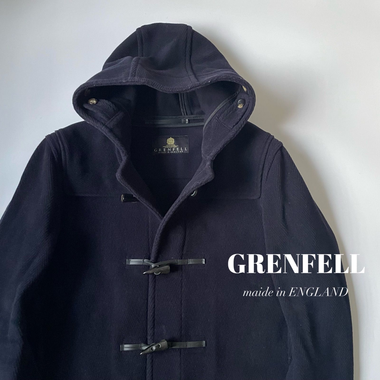 GRENFELL グレンフェル ウール ヘリンボーン パイルカット ダッフル