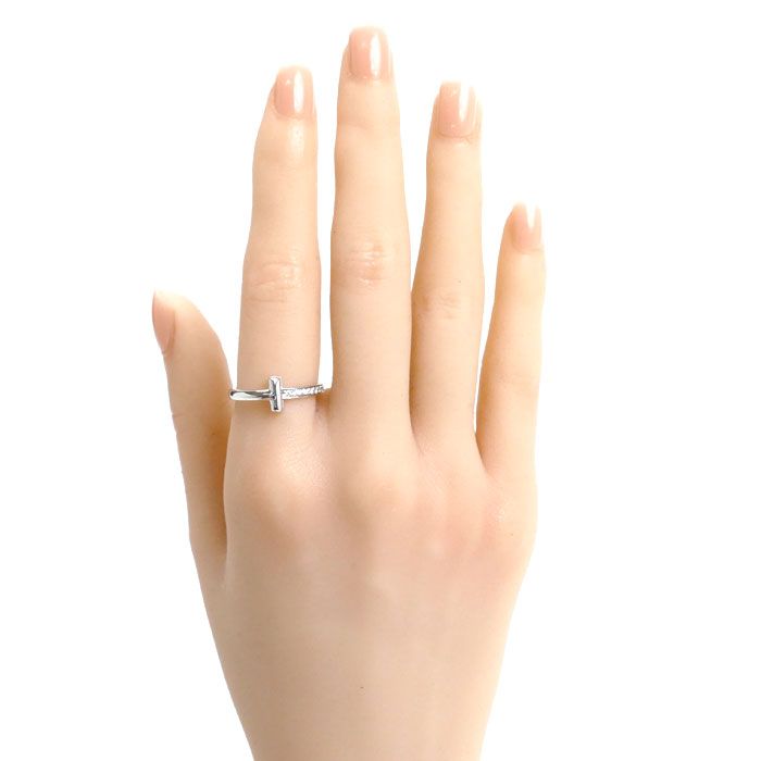 TIFFANY&Co. ティファニー K18WG ホワイトゴールド Tワン リング・指輪  