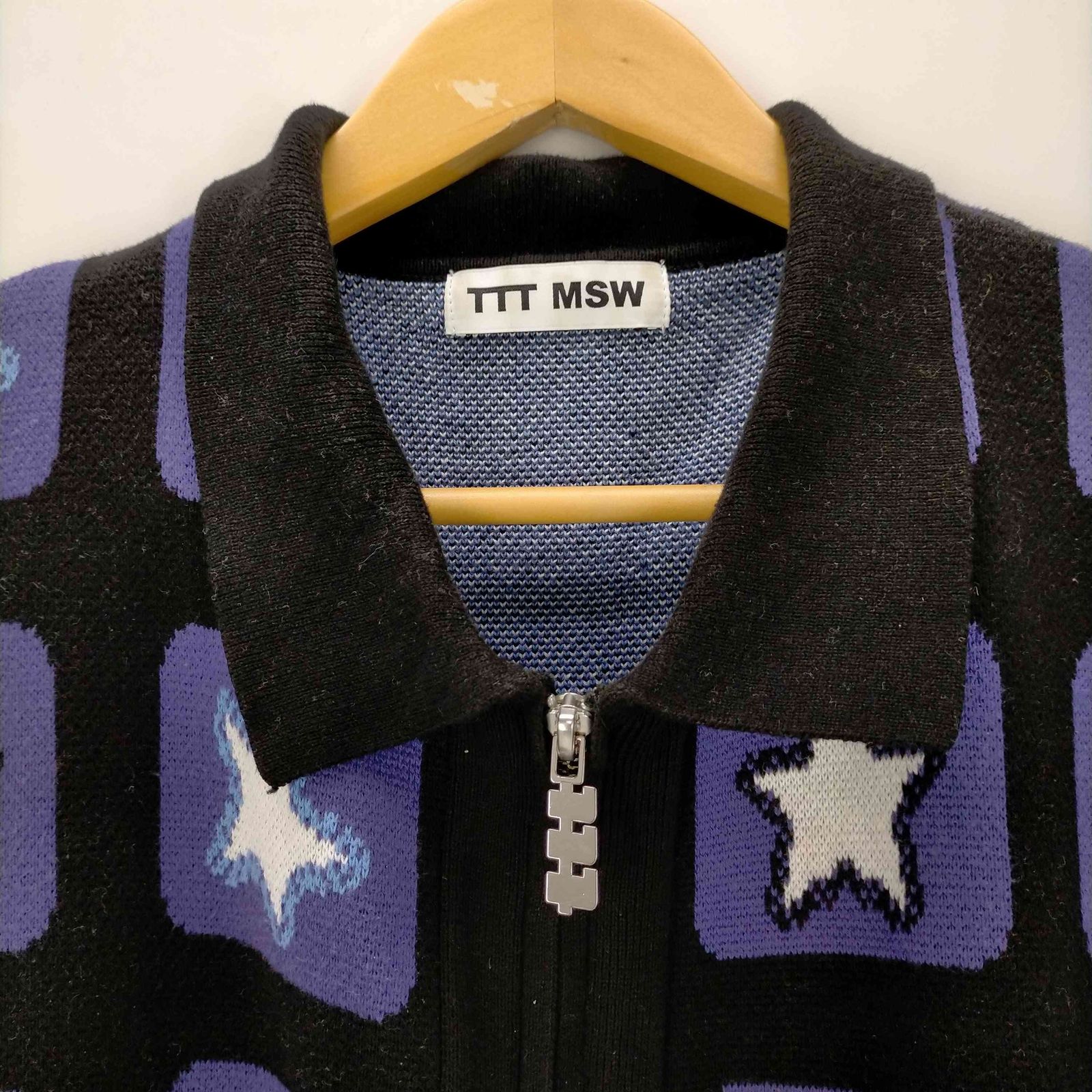 ティーモダンストリートウエア TTT_MSW Star television zipup knit 