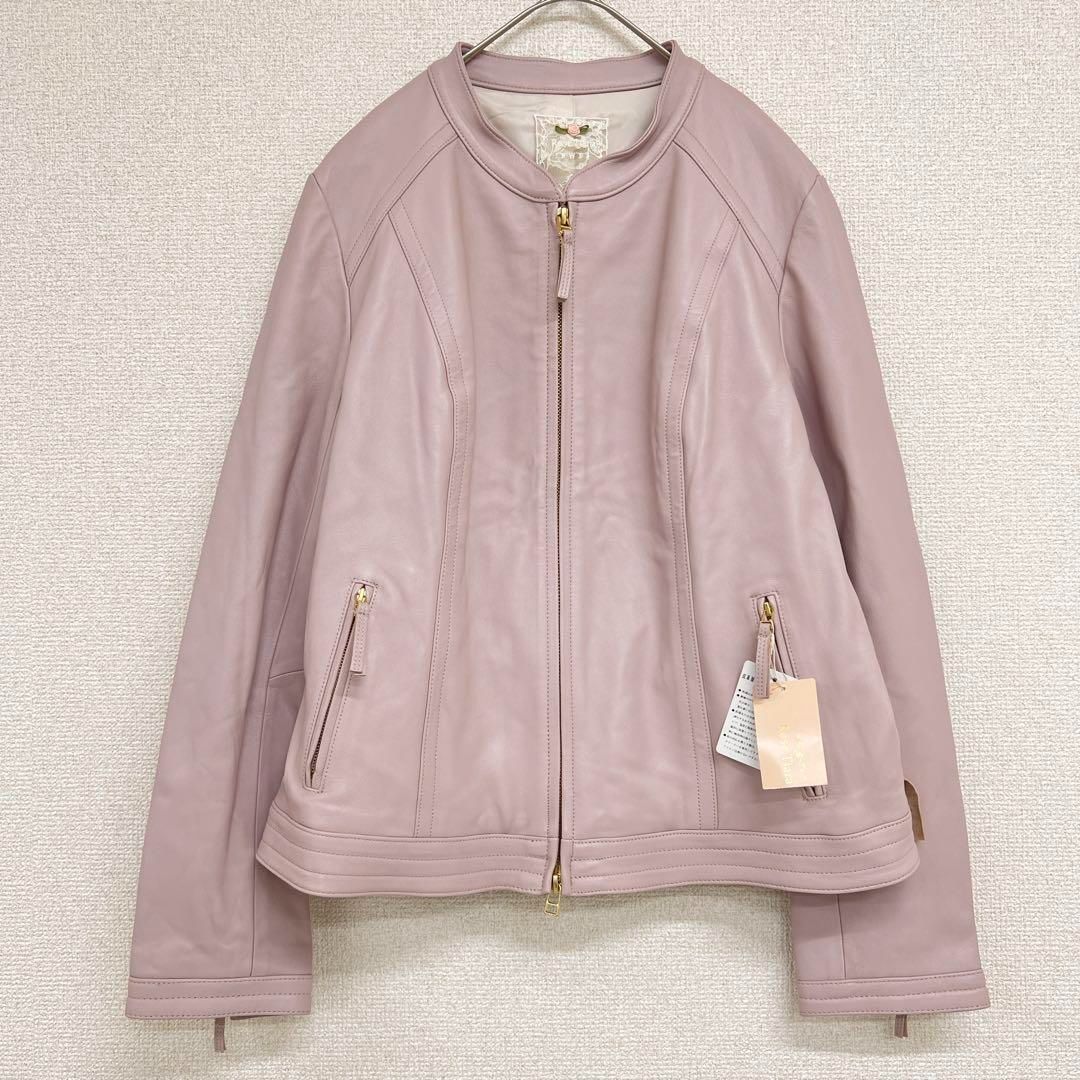 美品✨大きいサイズ Leilian ラムレザージャケット ブラック 13+サイズ 美品✨大きいサイズ Leilian ラムレザージャケット ブラック 13+サイズ