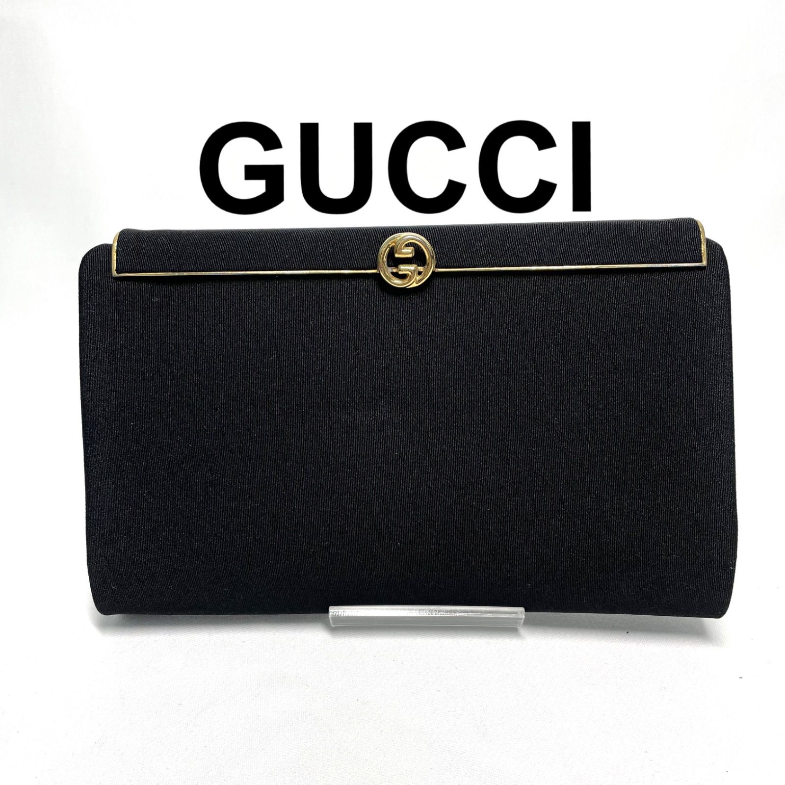 GUCCI グッチ ナイロン クラッチバッグ ポーチ がま口 ブラック - メルカリ