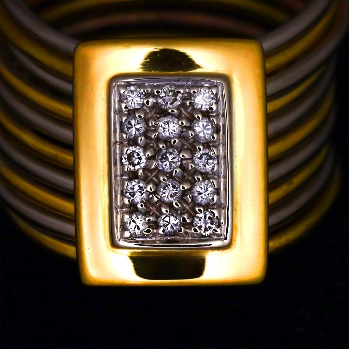 ダミアーニ リング ダイヤ コンビカラー パヴェ 10号 K18YG/WG ダミアーニ DAMIANI 10号 リング ダイヤ K18 YG WG イエロー