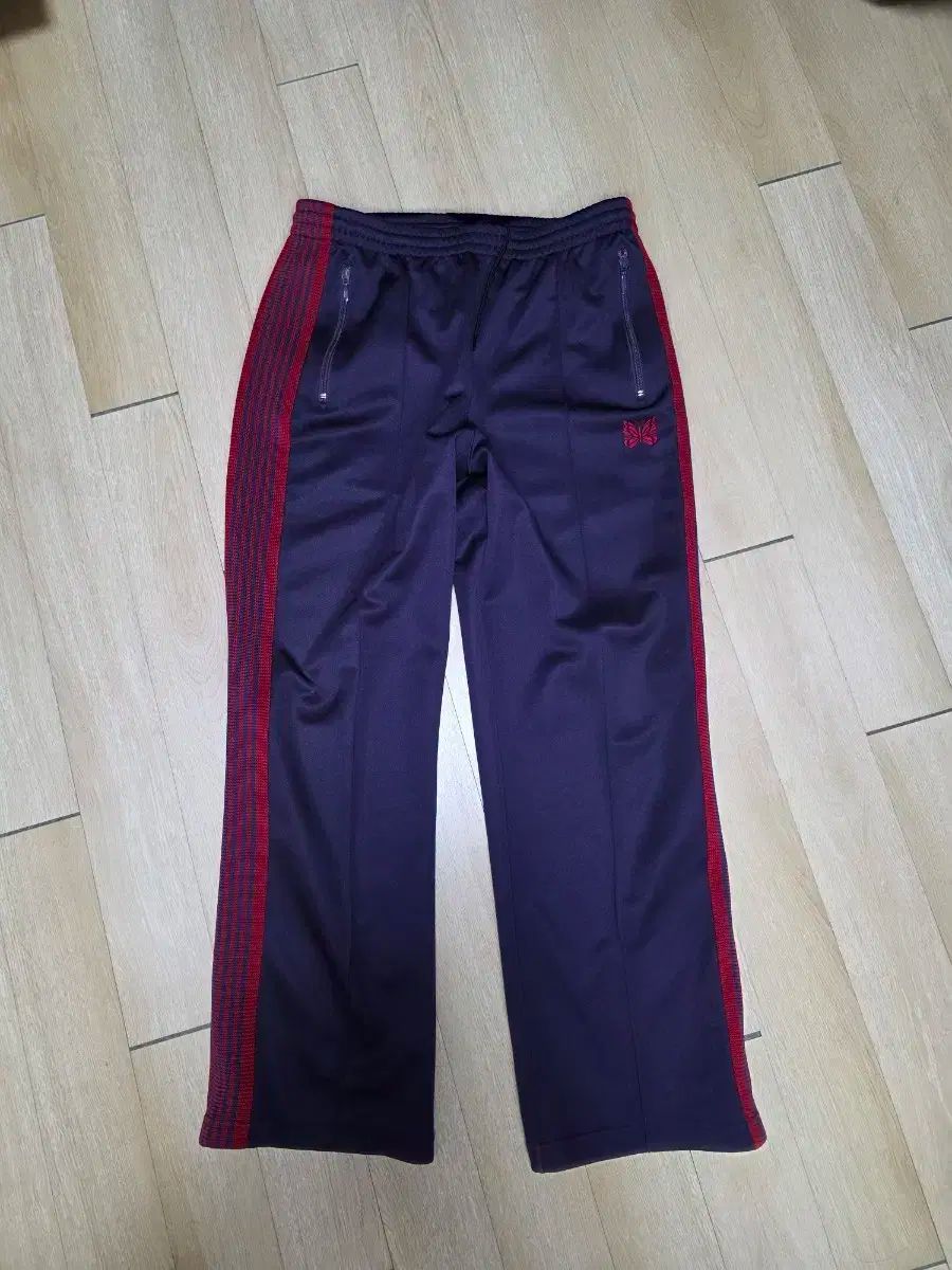 NEEDLES ニードルズ トラックパンツ ストレート ブラック×パープル