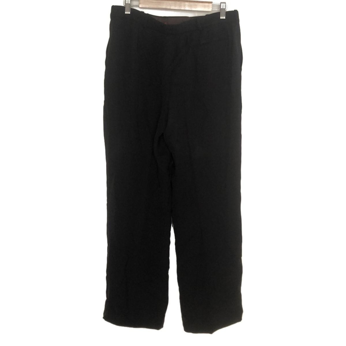 HERMES エルメス パンツ サイズ42 L レディース - 黒 フルレングス シルク ワイドパンツ