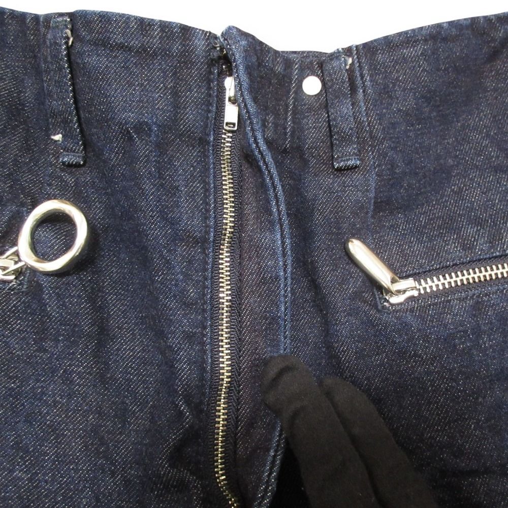 YOHEI OHNO ヨウヘイ オオノ ワイドデニムパンツ ジーンズ サイズ36 インディゴブルー レディース 古着 DECORATOM_COM_BR