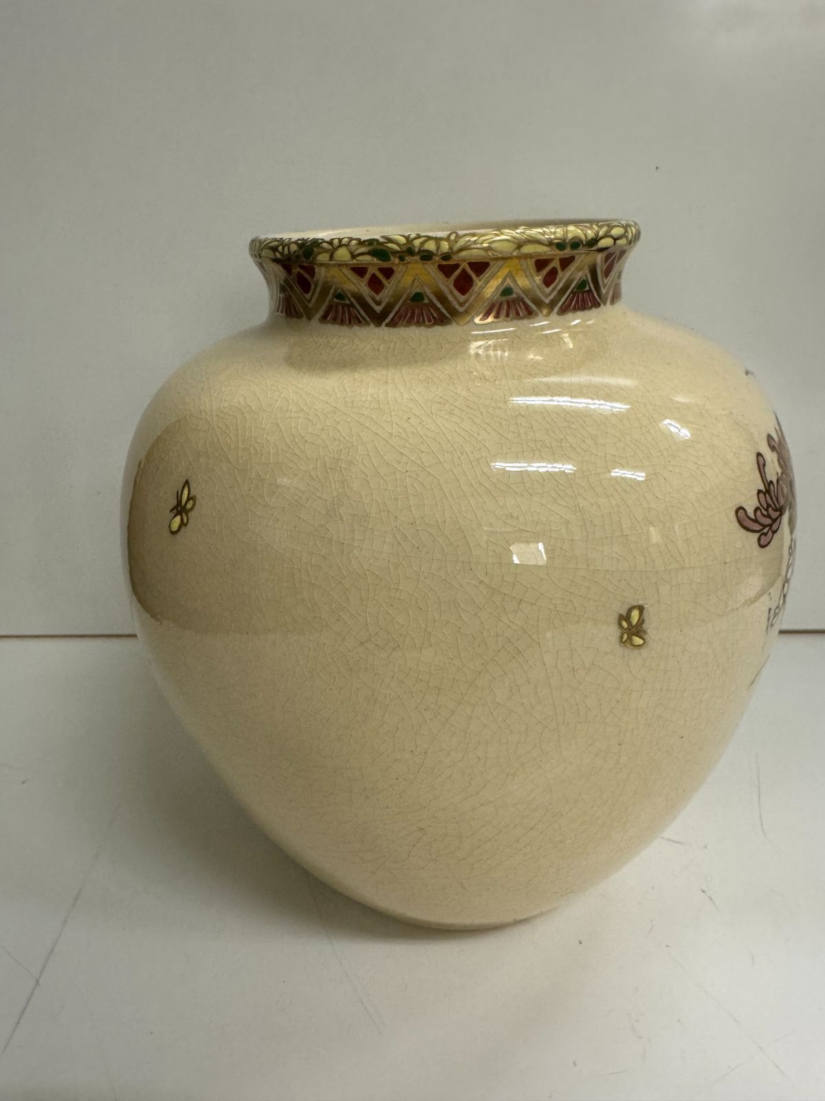 未使用】沈壽官窯 白薩摩 花瓶 箱付