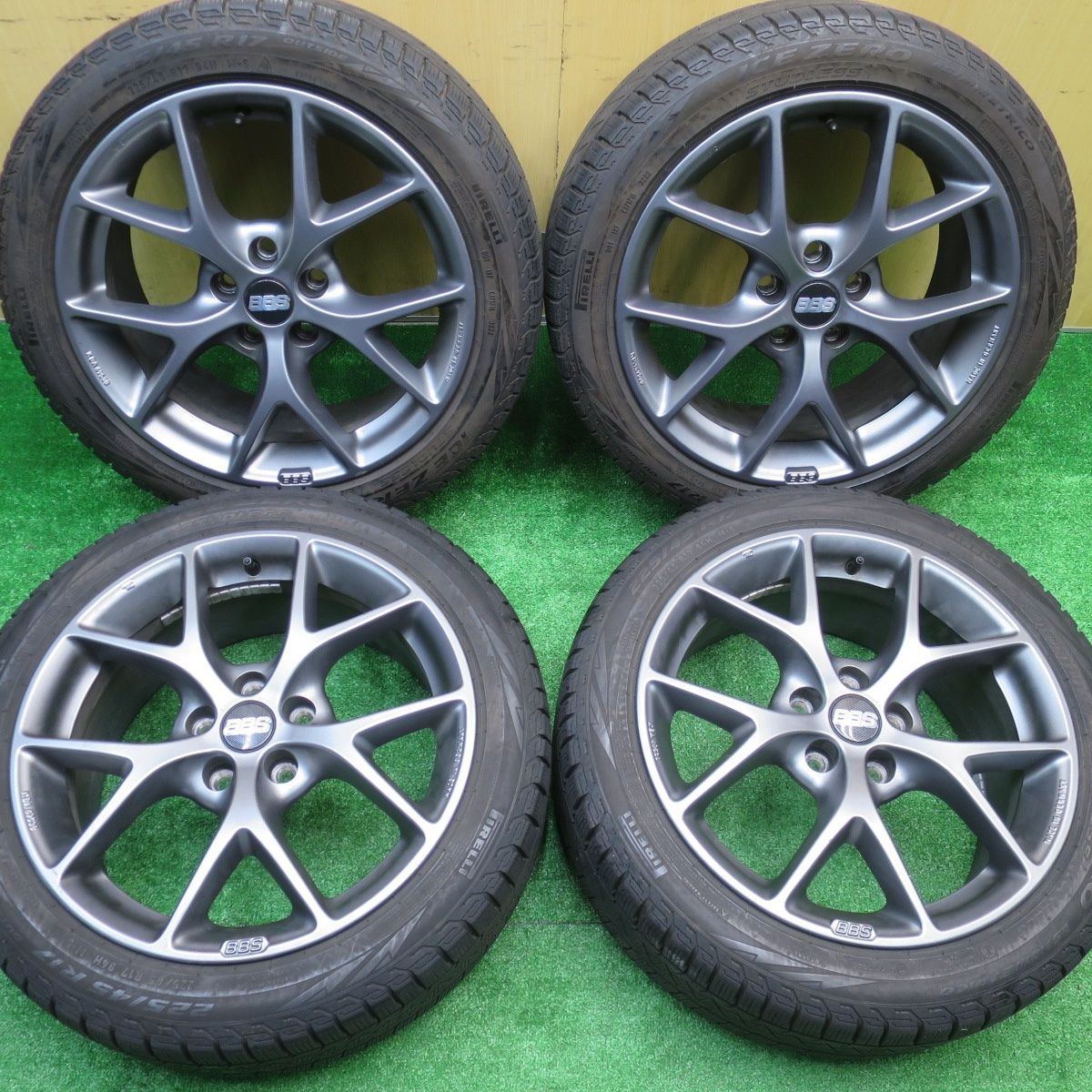 キレイ 22年 ボルボ 等 BBS SR007 KBA49538 225|45R17 スタッドレス ピレリ アイスゼロ アシンメトリコ 17インチ PCD108|5H 5101403NJス