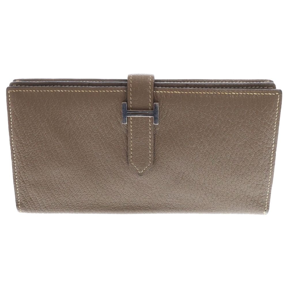 HERMES (エルメス) ベアンスフレ ヴォーエプソン 二つ折り長財布  