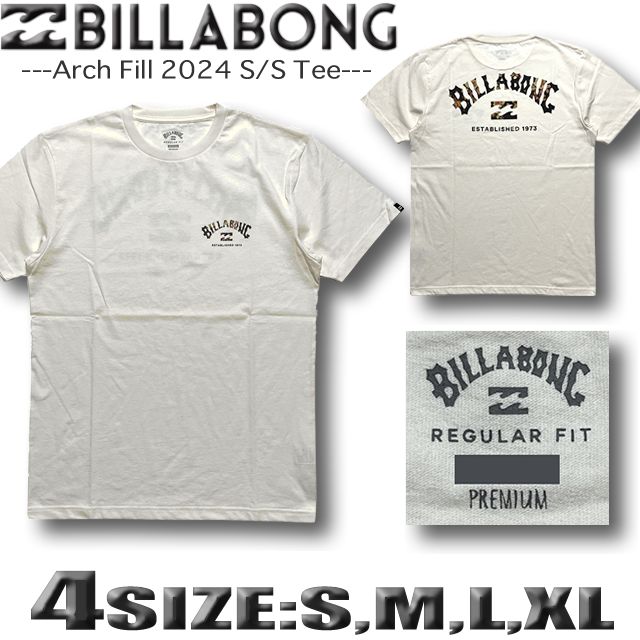 【最短翌日お届け】ビラボン Tシャツ メンズ 半袖 サーフブランド BILLABONG レギュラーフィット バックプリント Sサイズ，Mサイズ，Lサイズ，XLサイズ BE011-202-CRM
