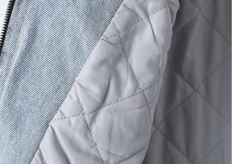 最 ラクーンファー付き デニム生地の中棉コート毛皮ファー GULLKHAN_COM