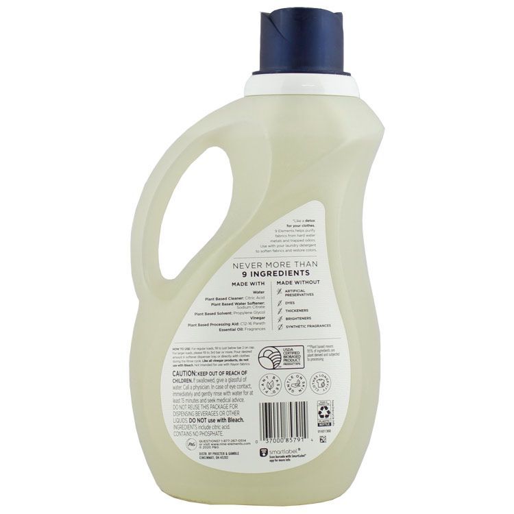 衣類用柔軟剤 9エレメンツ レモンセント 1.98L 67FL OZ ビネガー お酢 