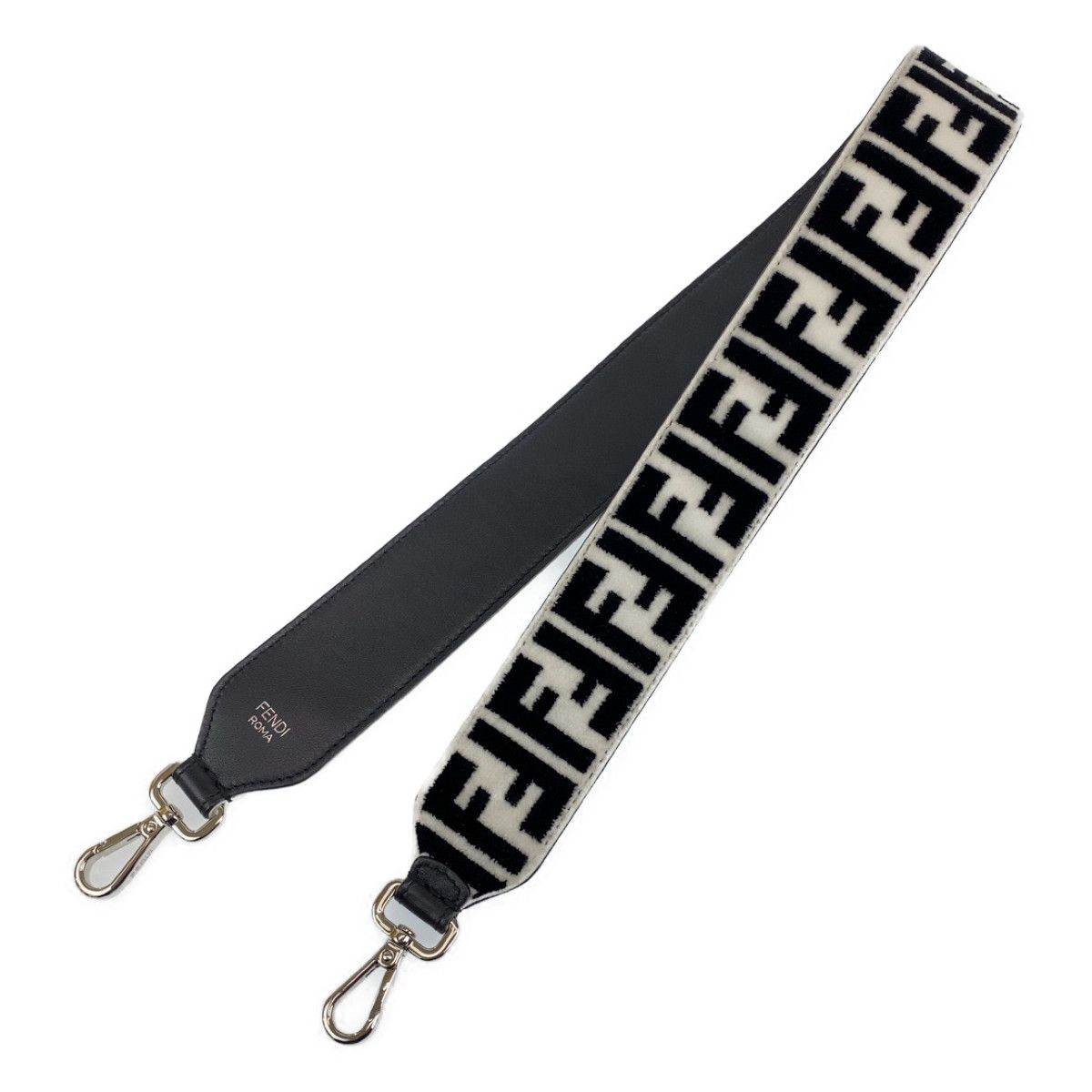 美品 FENDI フェンディ ズッカ柄 ストラップユー ホワイト