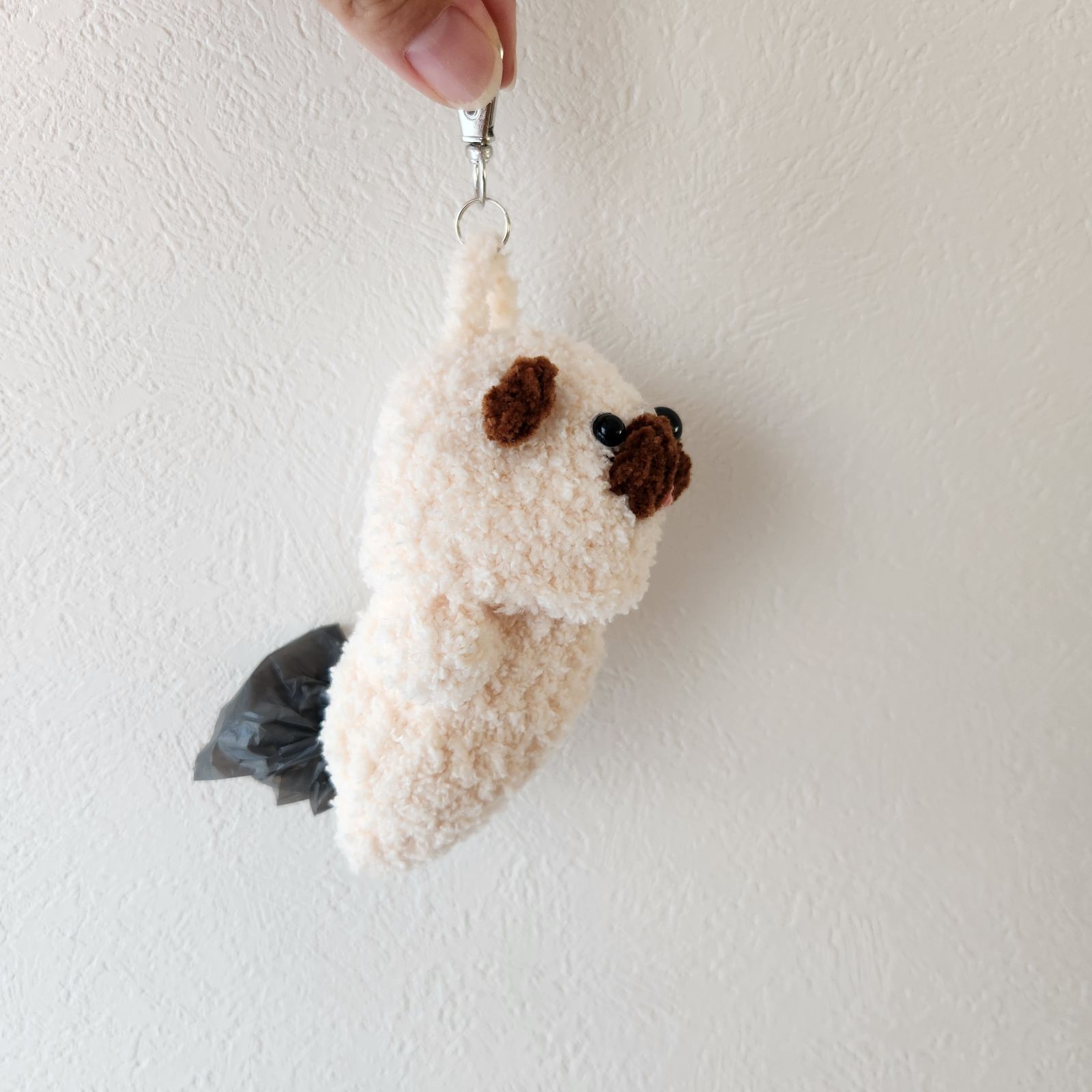 あみぐるみ携帯ポリ袋ケース パグ