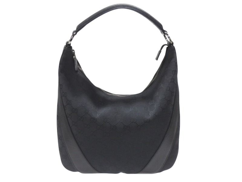 グッチ ミニ ハンドバッグ ショルダーバッグ GGキャンバス ブラック レザー 極美品】GUCCI グッチ ショルダーバッグ GGキャンバス×レザー