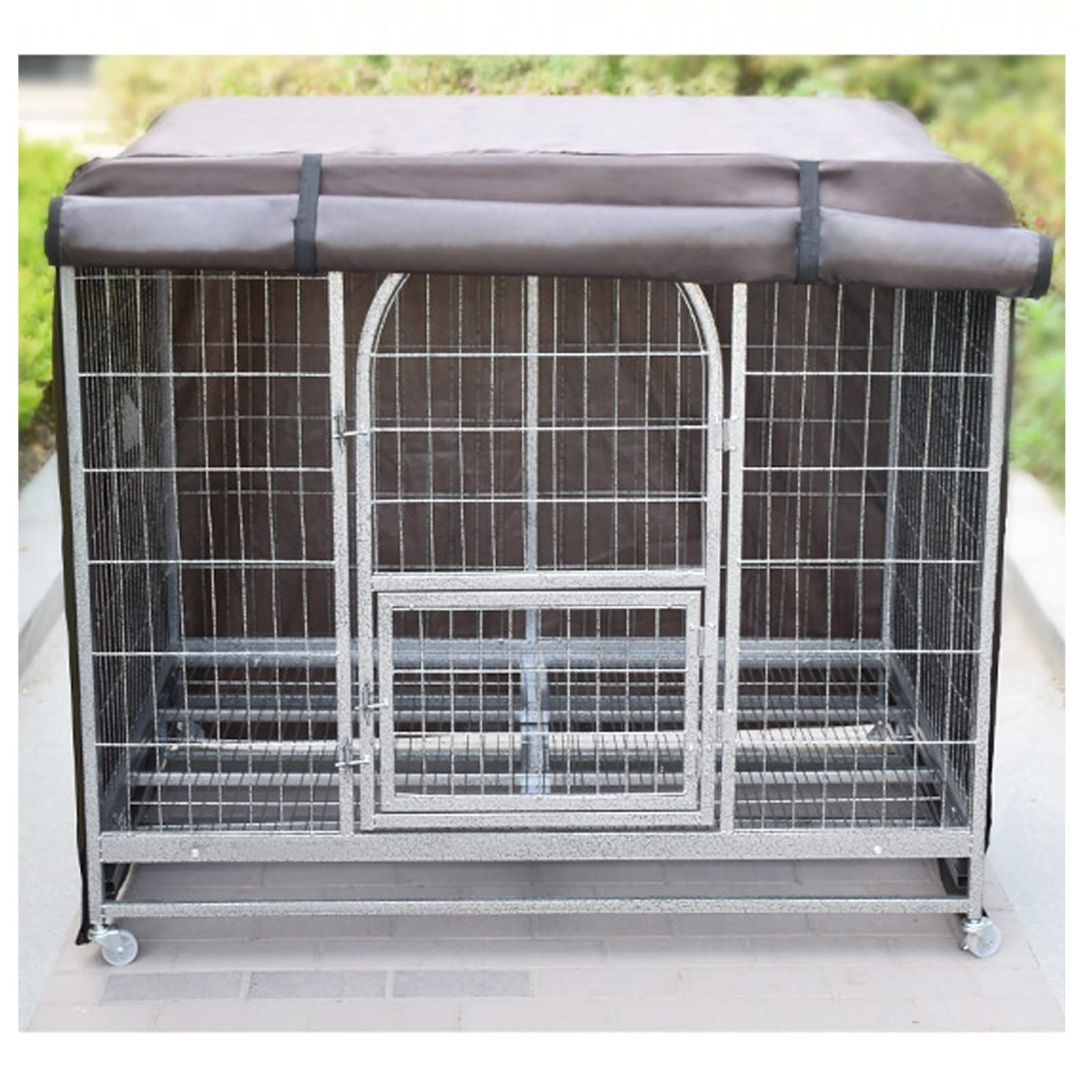 【数量限定】ケージカバー 夏 犬 屋内 屋外用 犬猫用 ペットサークルカバー 防音/防寒/防風/防日カバー 取り付け簡単 折りたたみ Yurika 収納便利 ペット用品 ブラウン-3XL：126*96*111cm