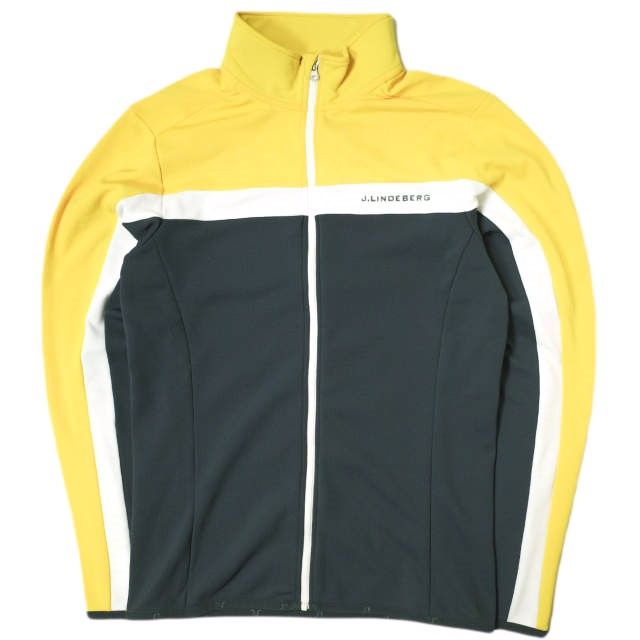 J.LINDEBERG ジェイリンドバーグ M JARVIS MID LAYER JACKET ミッドレイヤー トラックジャケット 56MS670465646 M イエロー ジャージー ゴルフウェア トップス g15637