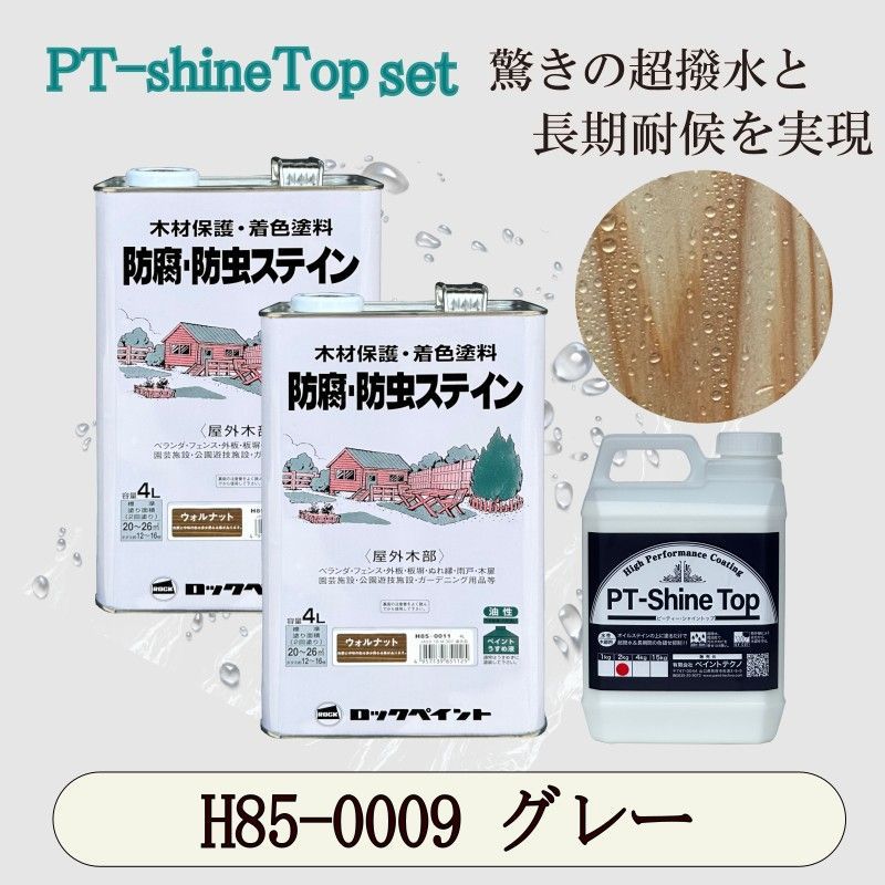 ナフタデコールグレーと PT-Shine Topのお得なセット4Lx2＋2kg