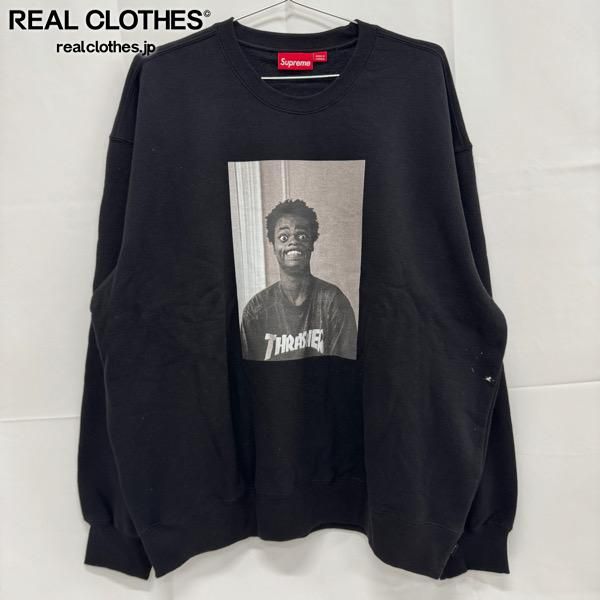 Supreme×THRASHER/シュプリーム×スラッシャー【24AW】Crewneck/クルー SUPREME ブラック トレーナー XXL