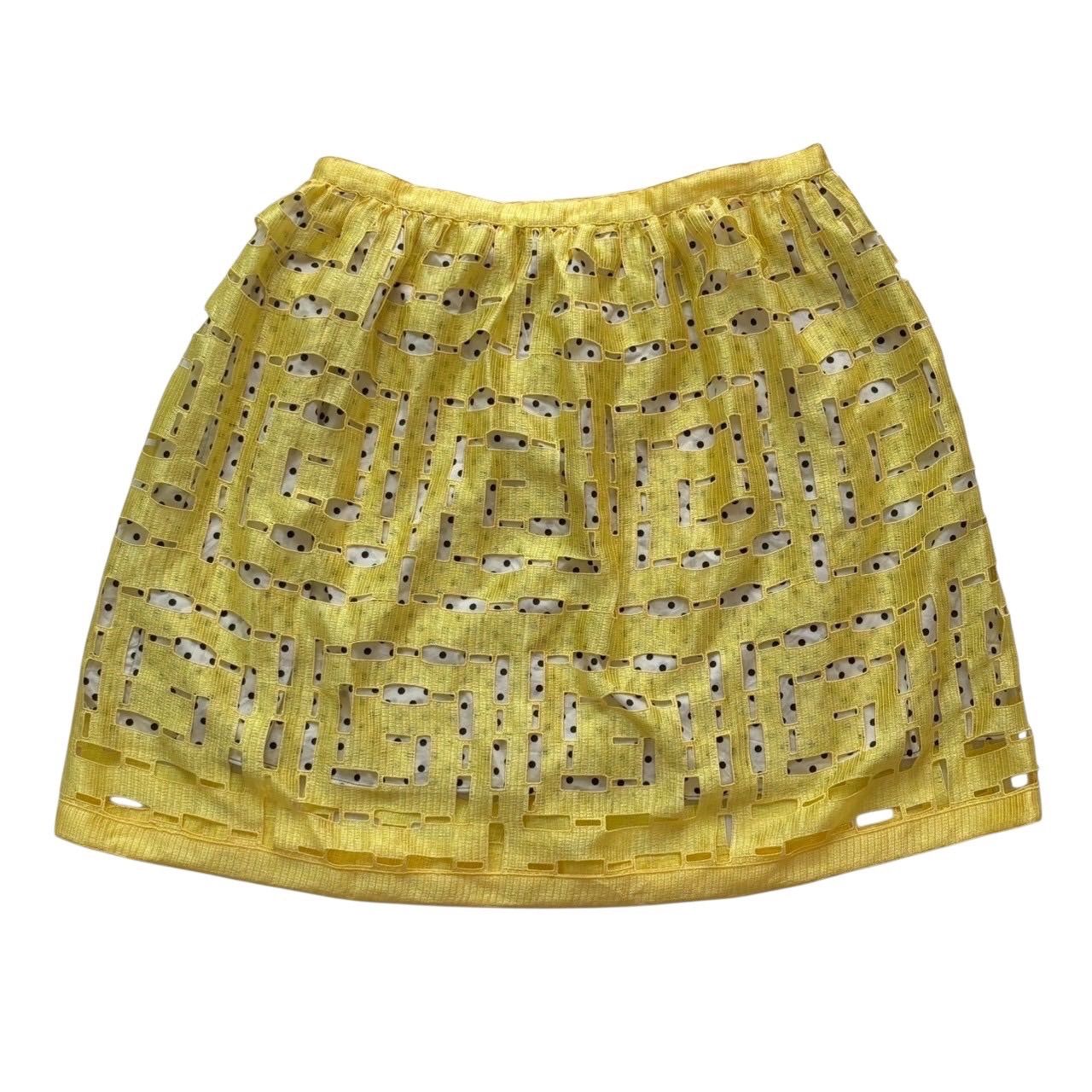 VIVIENNE TAM ヴィヴィアンタム 台形スカート 黄 白 ドット レディース サイズ1 Mサイズ