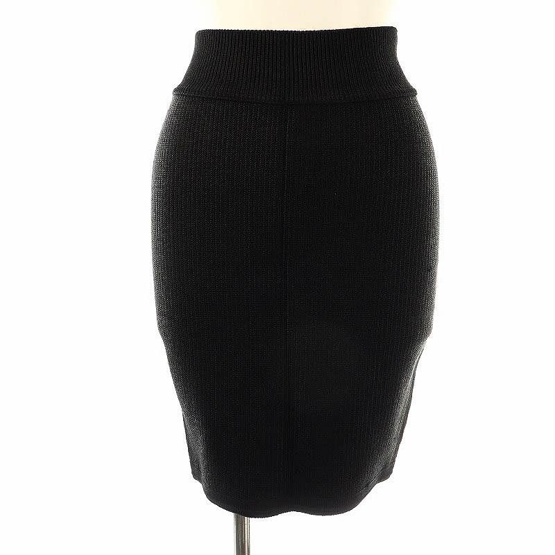 アライア ALAIA スカート ストレッチニット タイト ひざ丈 S 黒 