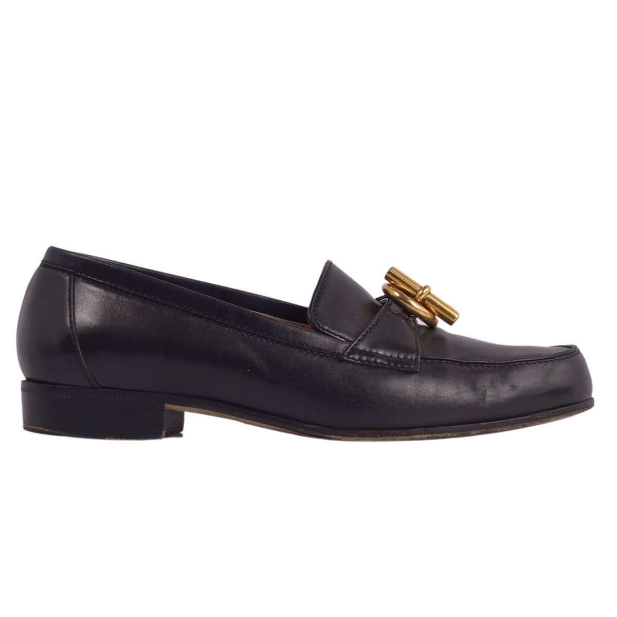 美品 エルメス HERMES ローファー モカシン シェーヌダンクル金具