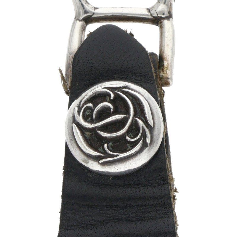 クロムハーツ BELT LOOP フローラルボールボタンレザーベルトループ  