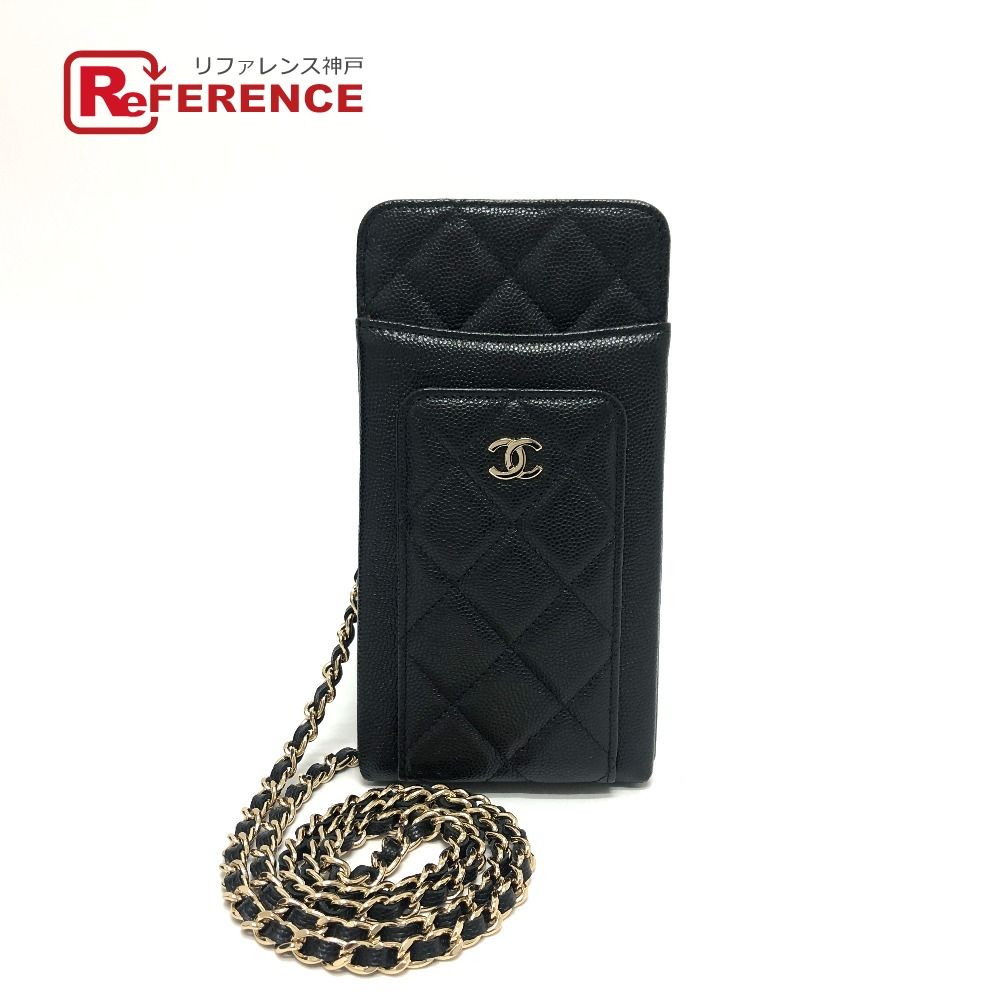 CHANEL シャネル ショルダーバッグ タイムレスクラシック フォンケース AP0990 キャビアスキン ブラック