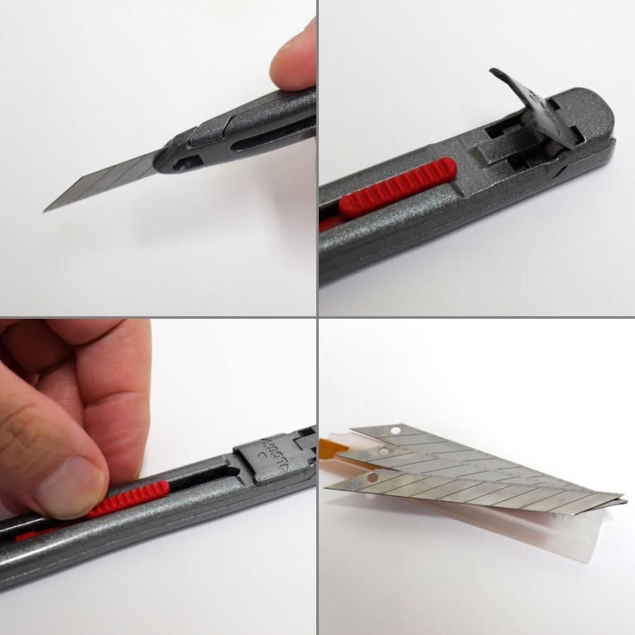 カッターナイフ 完全刃ブレ防止機能付 デザインカッター 1本 30°刃 替