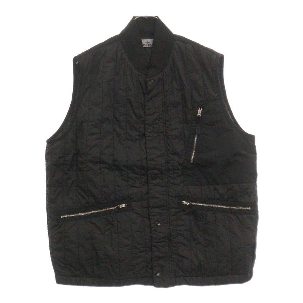 STONE ISLAND (ストーンアイランド) STELLA VEST キルティング パテッド ステラベスト マルチポケット ライトジャケット  ブラック 8015G0231