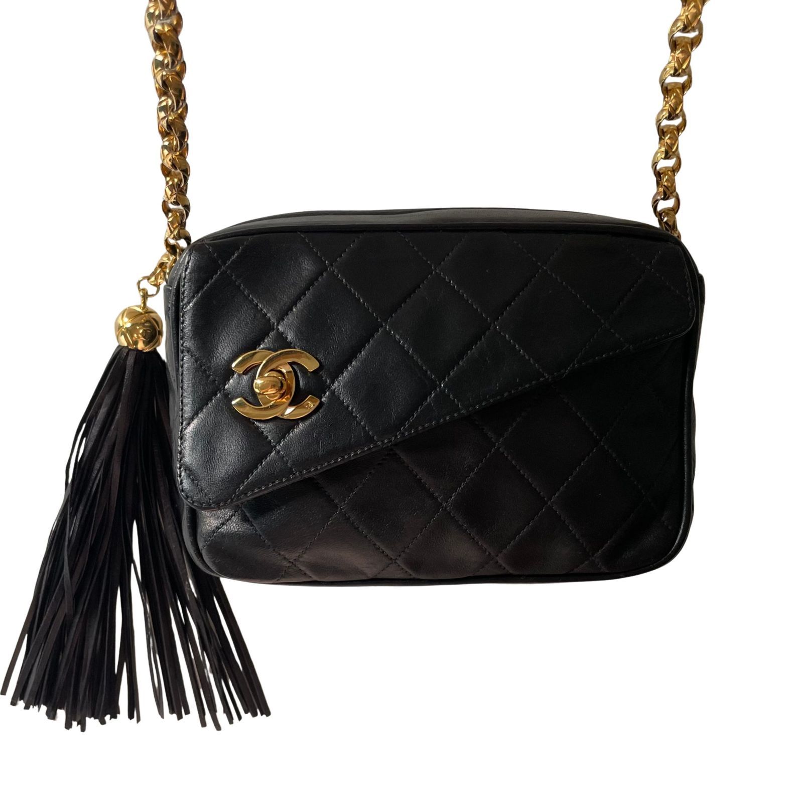 【美品】CHANELココマーク マトラッセ　バッグ型 ゴールド チャーム CHANEL シャネル ココマーク マトラッセ ゴールド金具